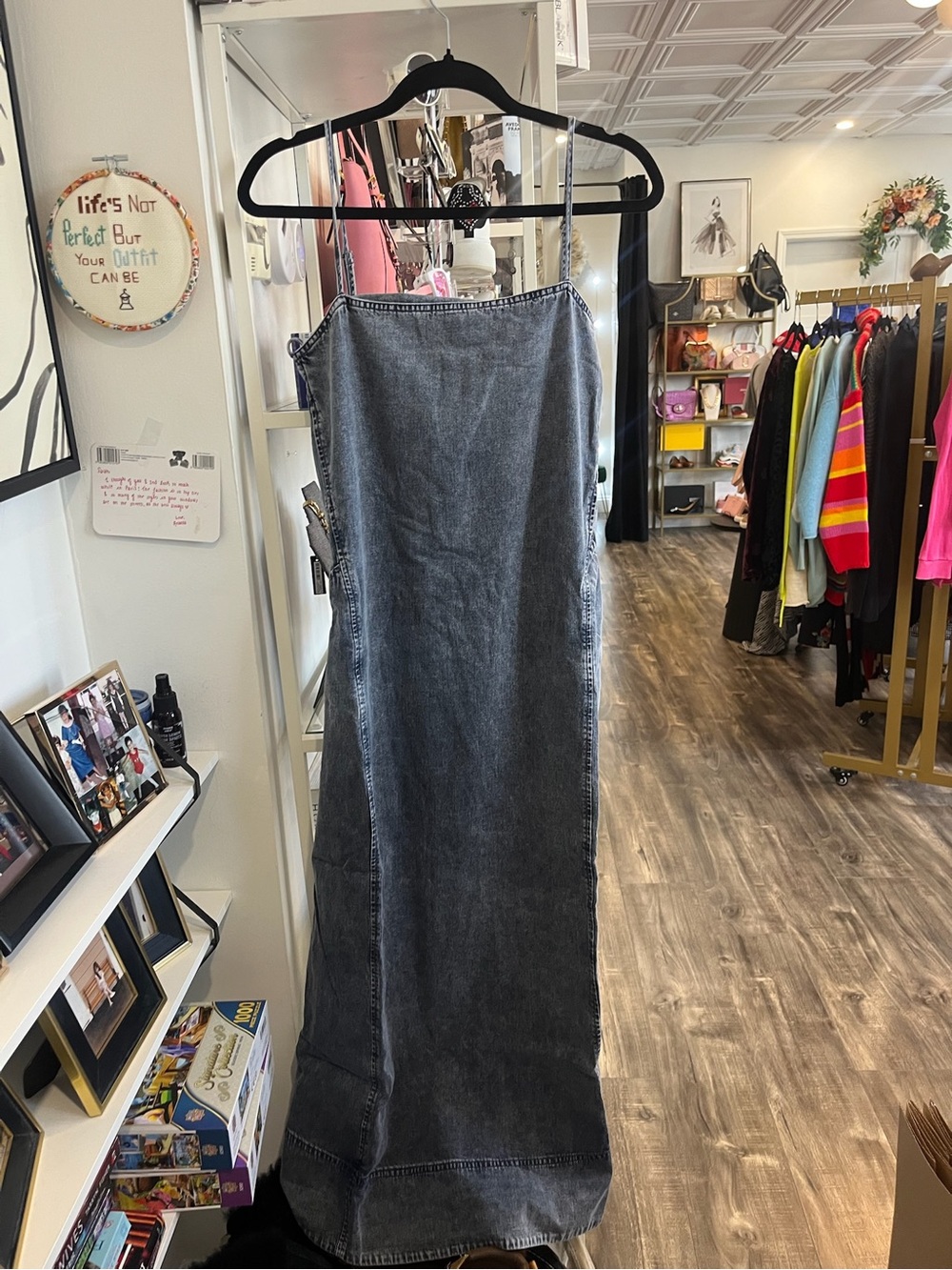 Free People dex denim Washed Denim Maxi Dress